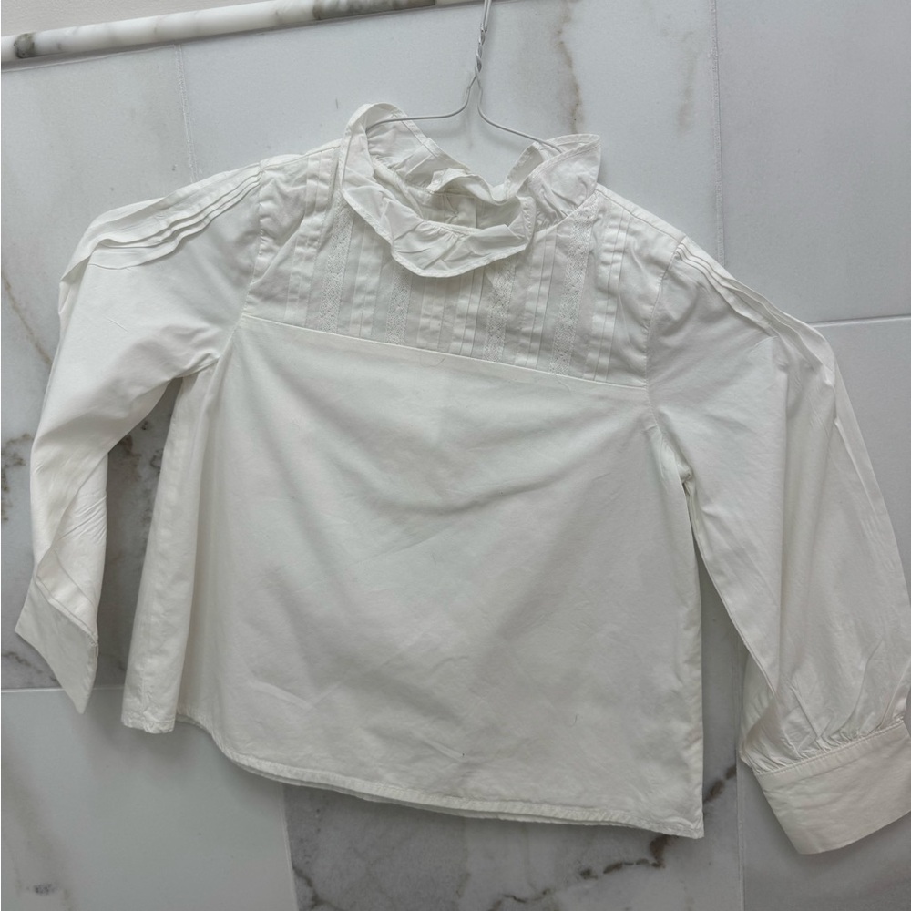 Janie and Jack White Ruffled Collar Blouse
